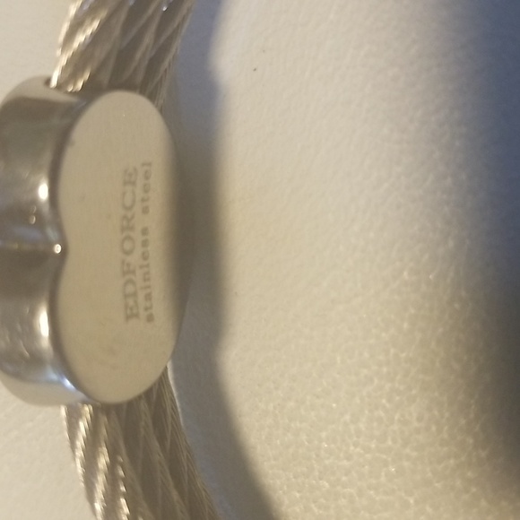 Women's Edforce Stainless Steel Rope Cuff Bracelet with Heart; Silver; O/S - Picture 3 of 8